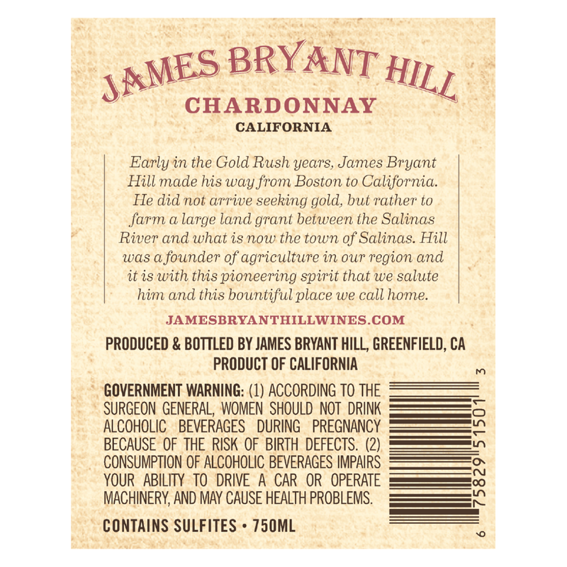 James Bryant Hill Chardonnay 750ml