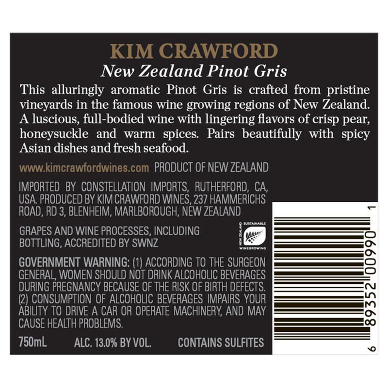 Kim Crawford Pinot Gris 750 ml
