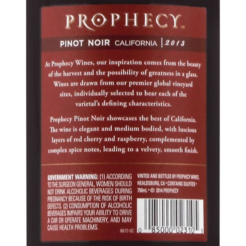 Prophecy Pinot Noir 750 ml