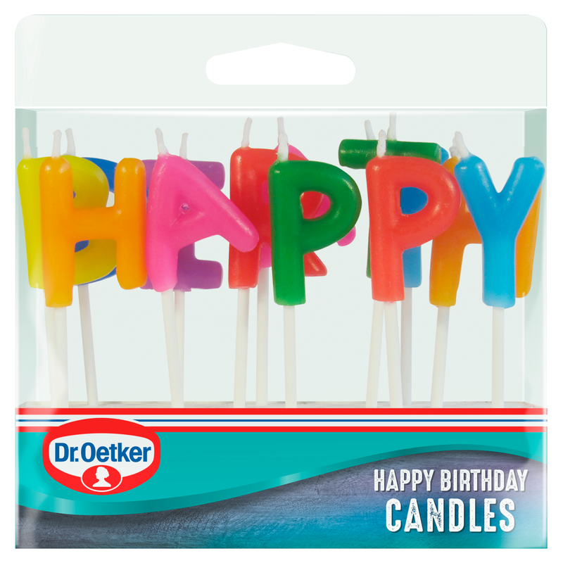 Dr. Oetker Lettered Happy Birthday Candles, 1pcs