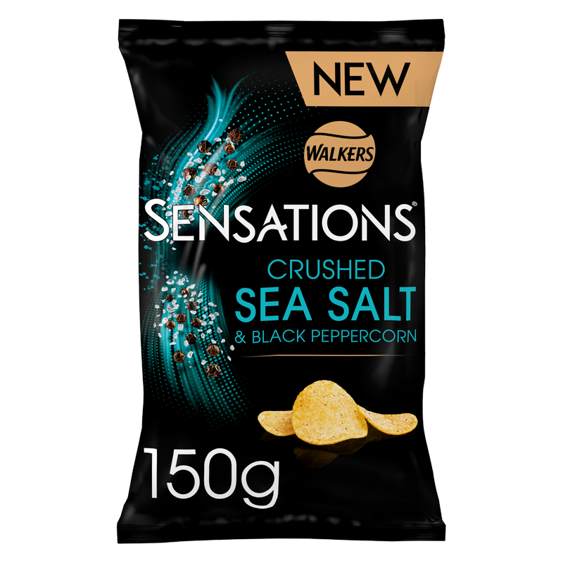 Walkers Sensations Crushed Sea Salt & Black Peppercorn, 150g