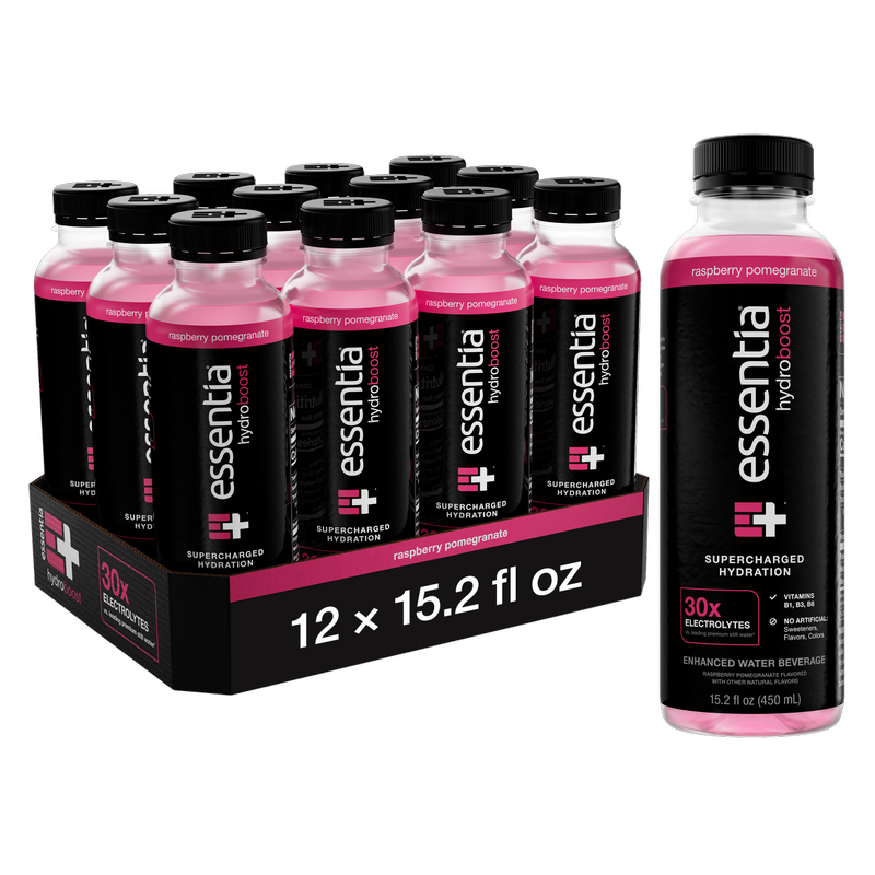 Essentia Hydroboost Raspberry Pomegranate 12pk 15.2oz Bottle