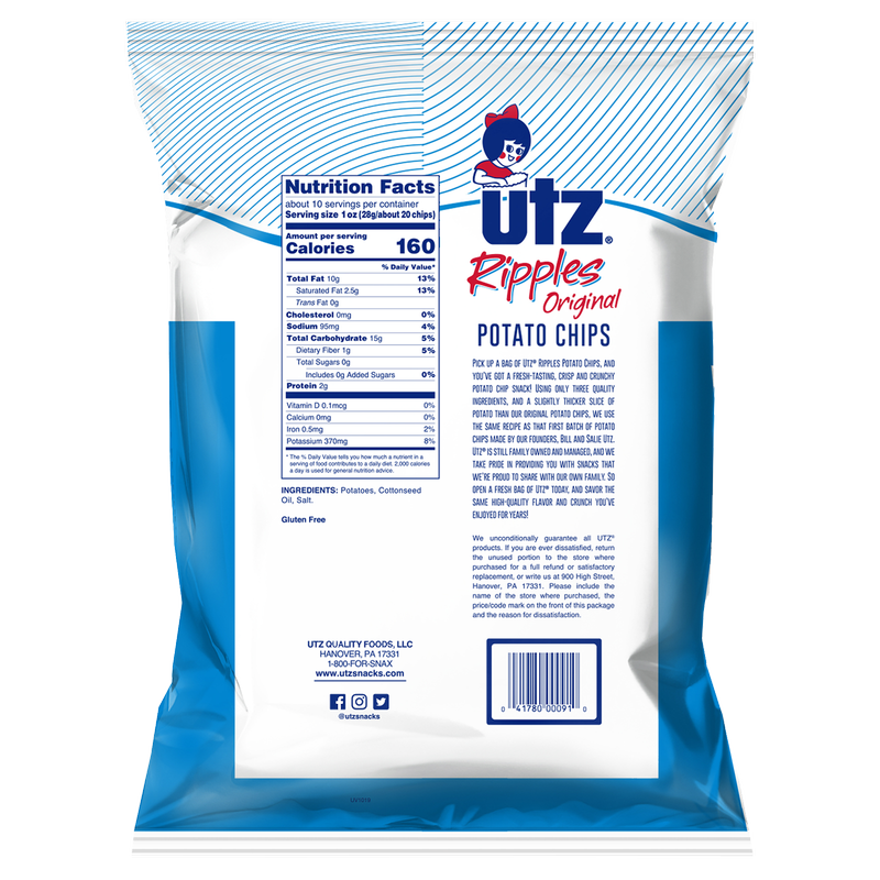 Utz Ripples Original Potato Chips 9.5oz