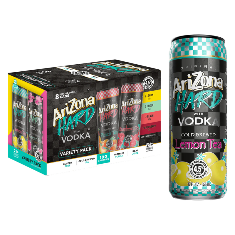 Arizona Hard Tea Vodka Variety Pack 8pk 12oz Can