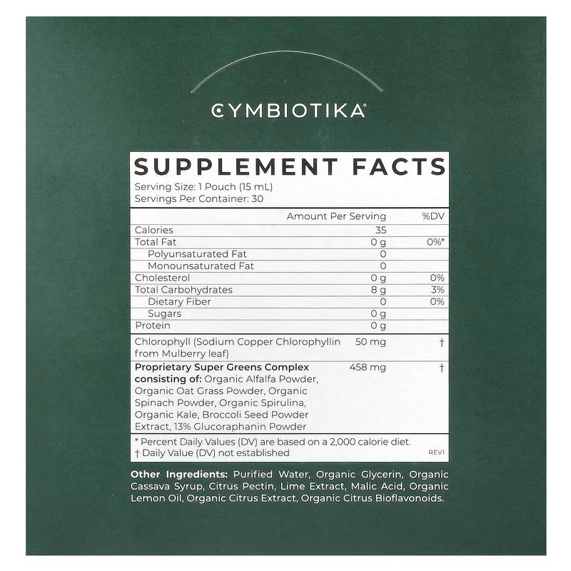 Cymbiotika Super Greens Pouch Box, 30ct