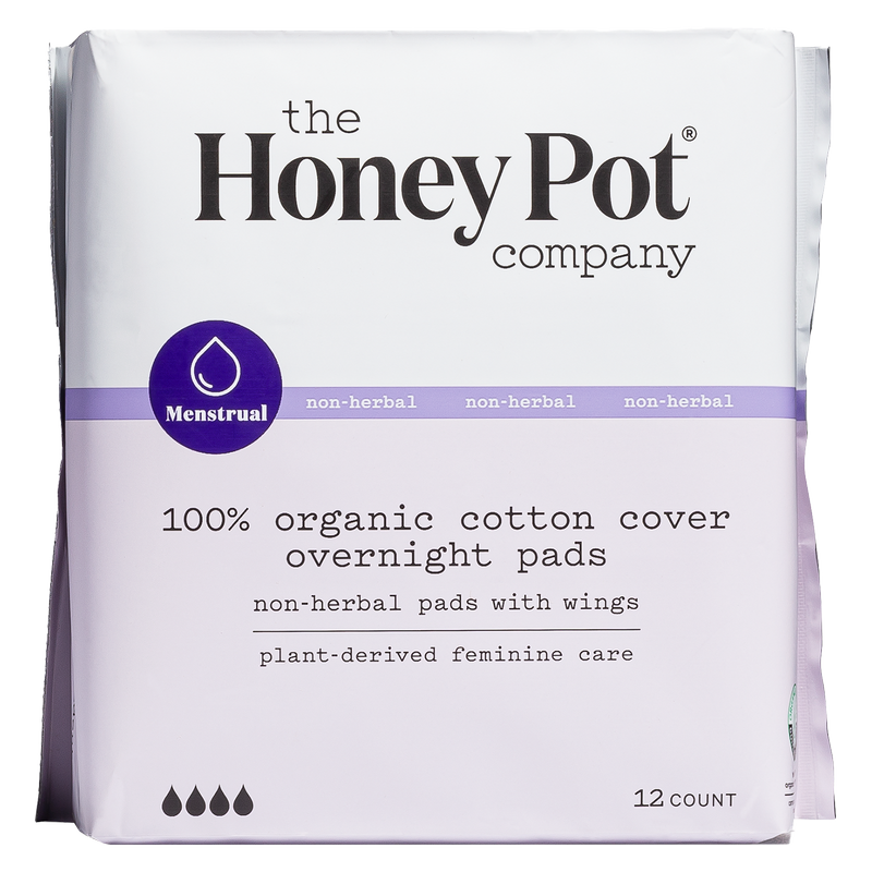 The Honey Pot Non-Herbal Overnight Menstrual Pads 12ct