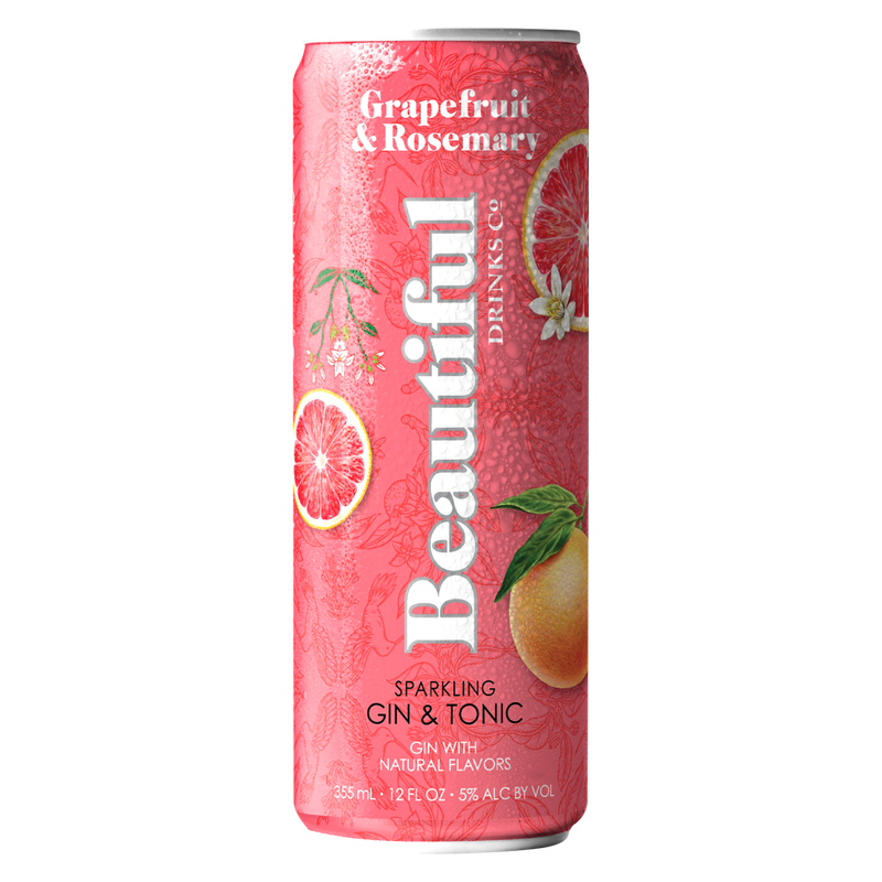 Beautiful Drinks Grapefruit Rosemary Gin & Tonic 4pk 12oz
