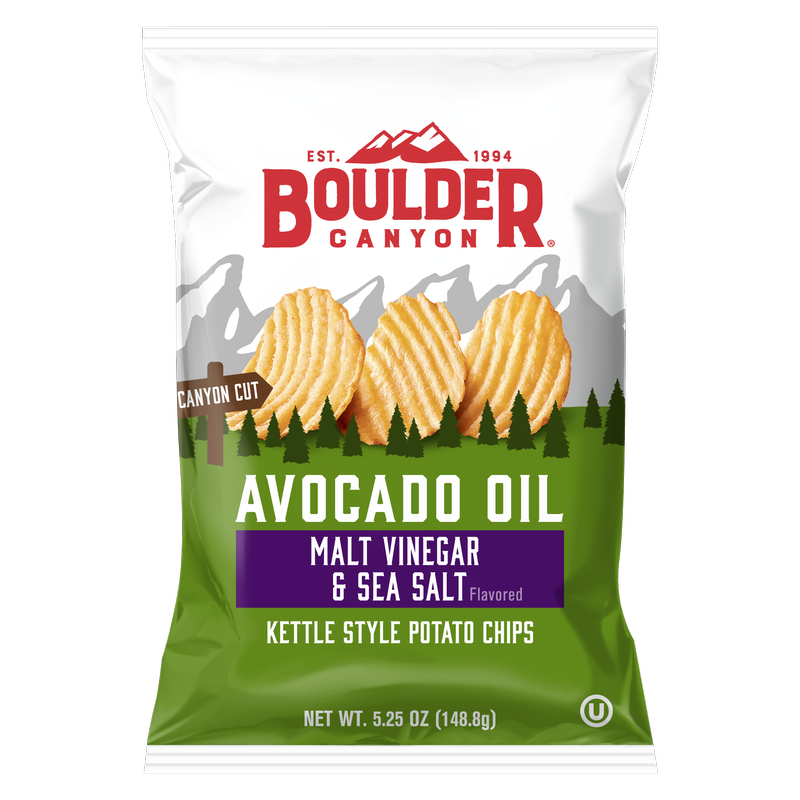 Boulder Canyon® Avocado Oil Malt Vinegar and Sea Salt Kettle Potato Chips 5.25oz