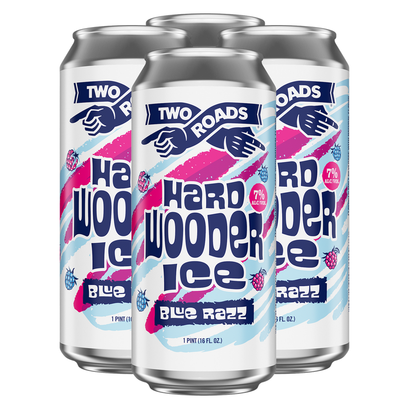 Two Roads Hard Wooder Ice Blue Razz 4pk 16oz Can 7.0% ABV