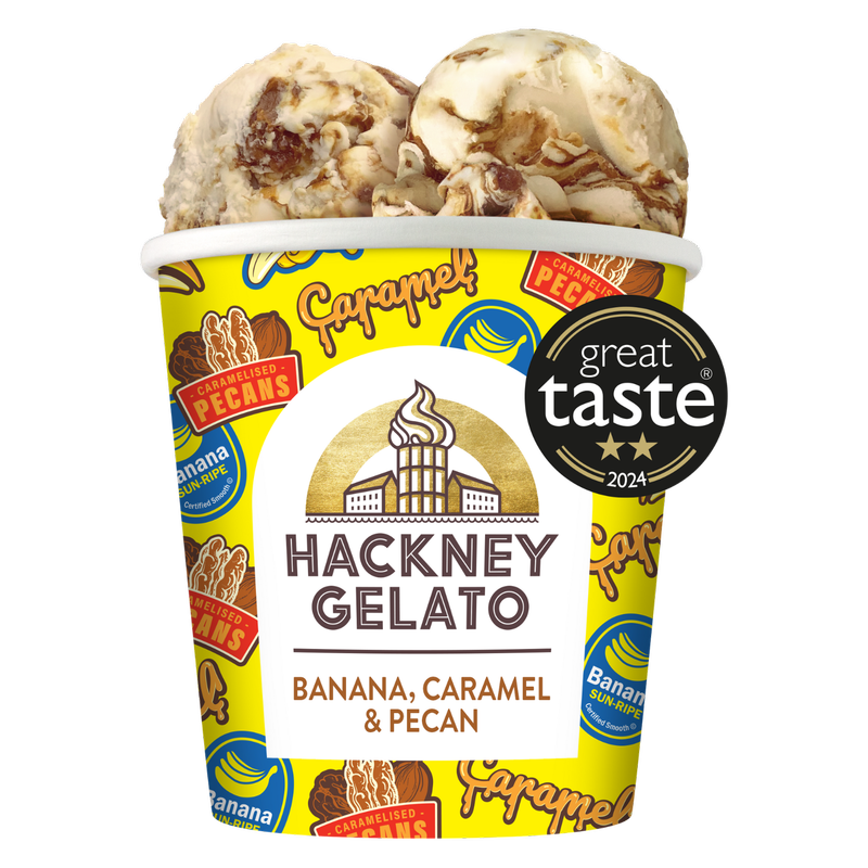 Hackney Gelato Banana, Caramel & Roasted Pecan, 460ml
