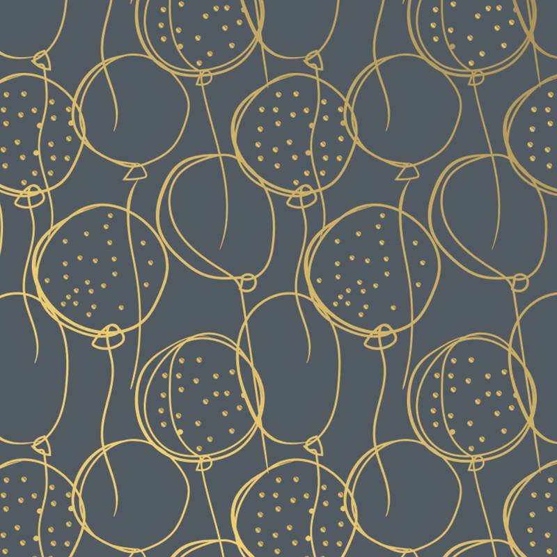 Golden Balloons Gift Wrapping Paper 5ft