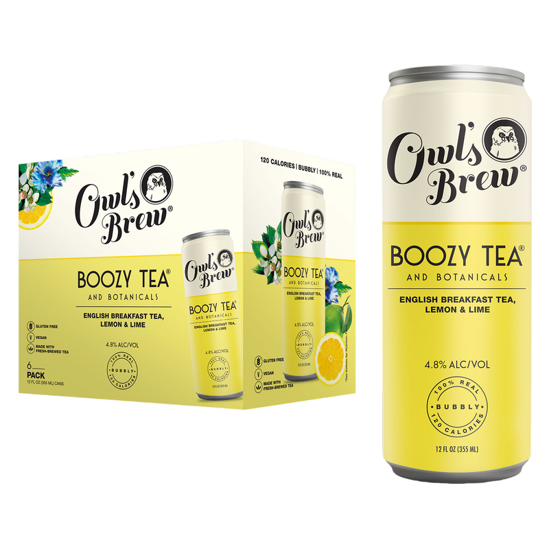 Owl's Brew Yellow Boozy Tea 6pk 12oz Can 4.8% ABV