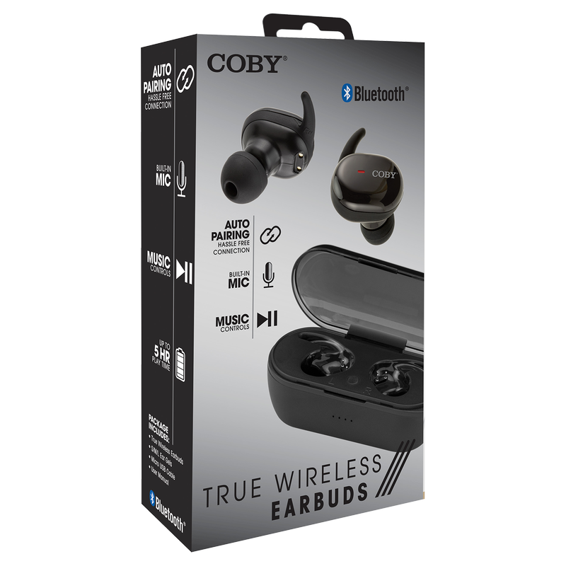 Coby Bluetooth Wireless Earbuds Black