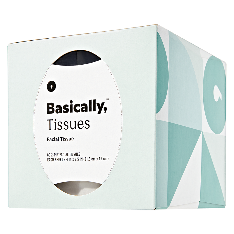 Basically, 80ct Soft Facial Tissues (Pack of 3)