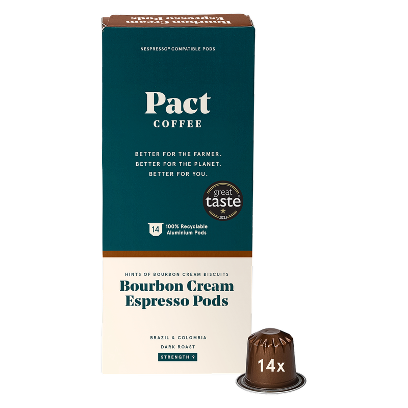 Pact Coffee Bourbon Cream Espresso Coffee Pods, 14pcs
