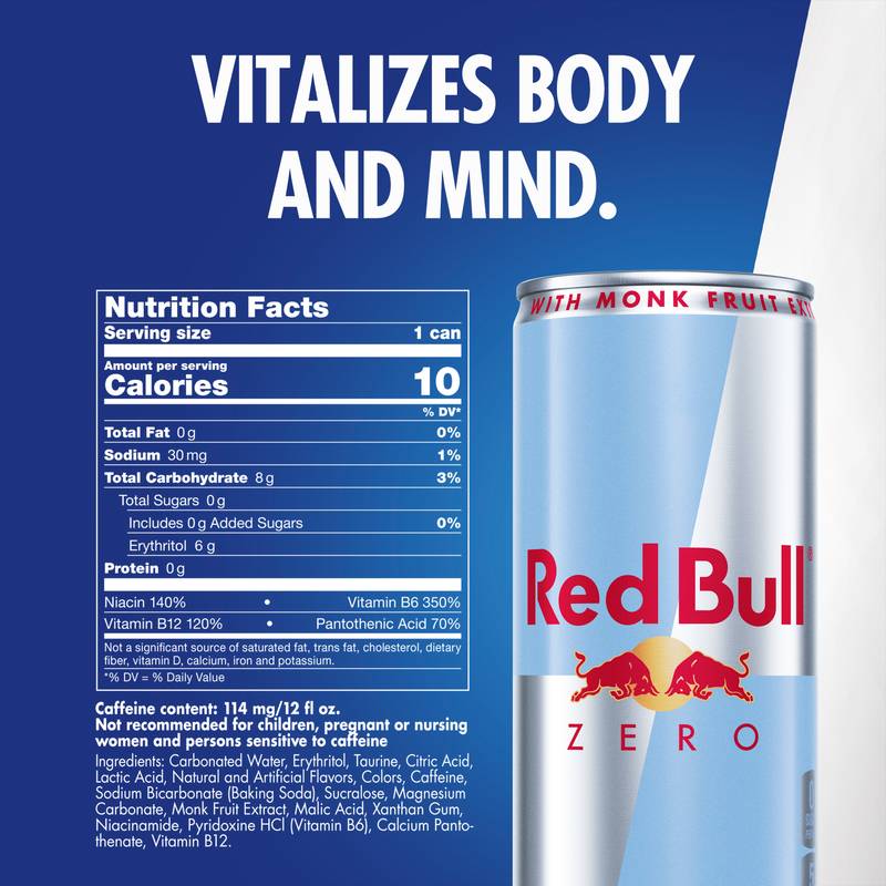 Red Bull Zero Energy Drink 4pk 12oz Can