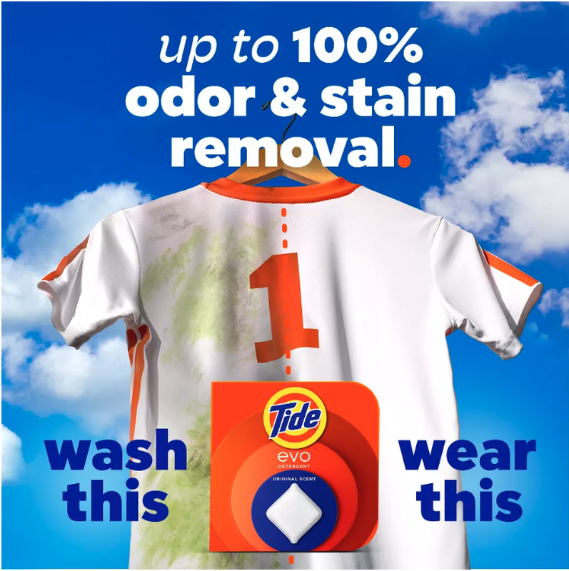 Tide Evo Detergente en tabletas para ropa, aroma original, 22 unidades