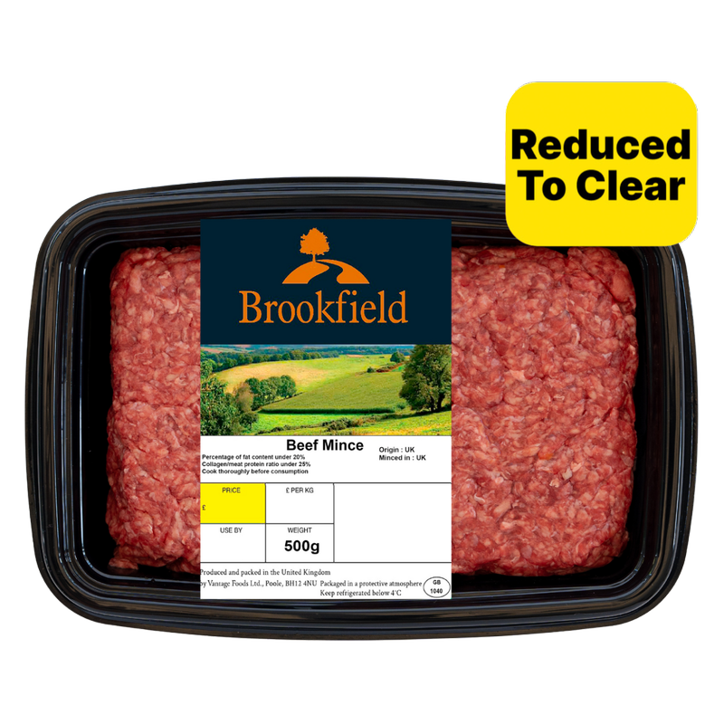 Reduced - Brookfield Farm Beef Mince 20% Fat, 500g