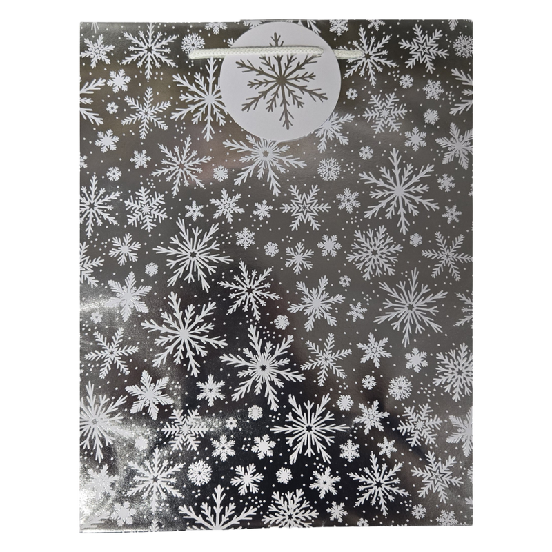 Morrisons Silver Snowflake Gift Bag Large, 1pcs