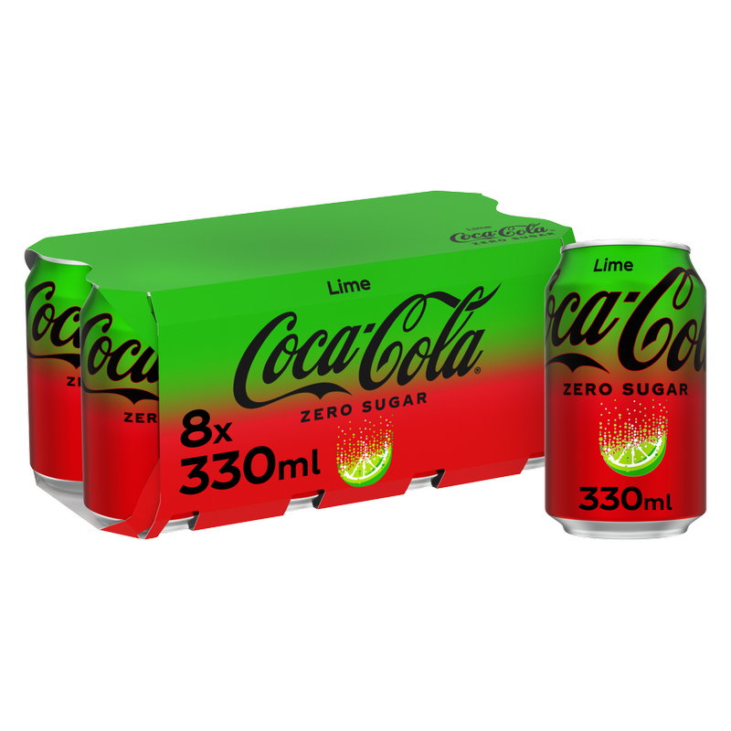 Coca-Cola Zero Sugar Lime, 8 x 330ml