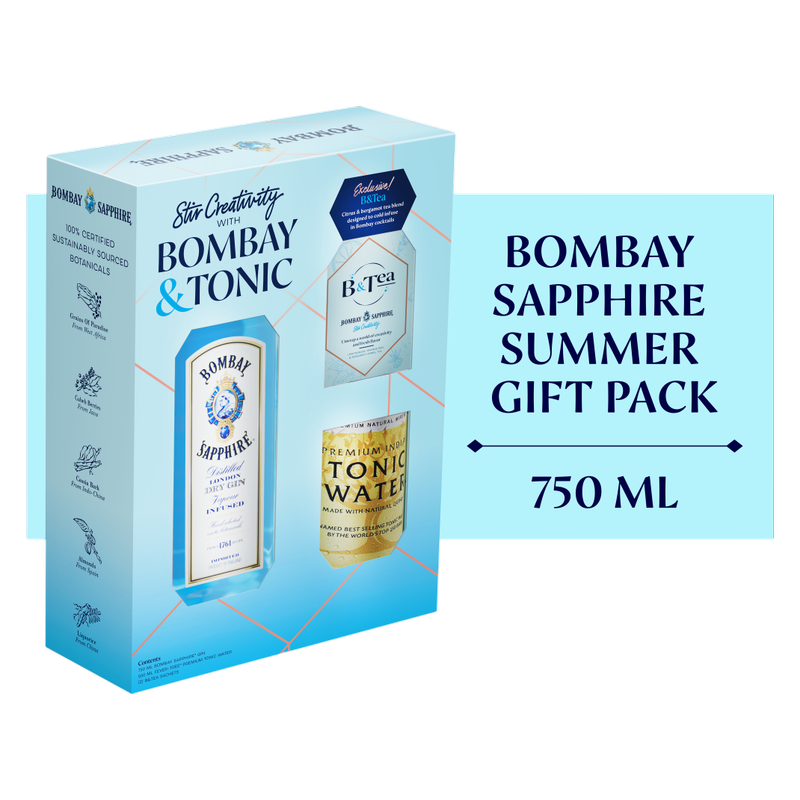 Bombay Sapphire Gin & Tonic Gift Box 750 mL (94 Proof)