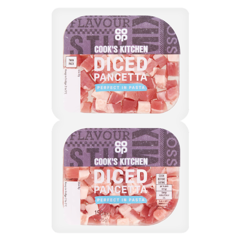 Co-op Diced Pancetta, 2 x 75g