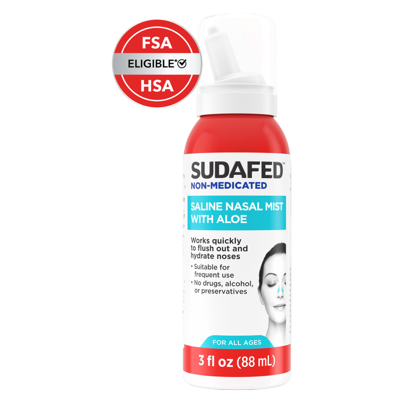 Sudafed Non-Medicated Saline Nasal Mist with Aloe, 3 Fl. Oz
