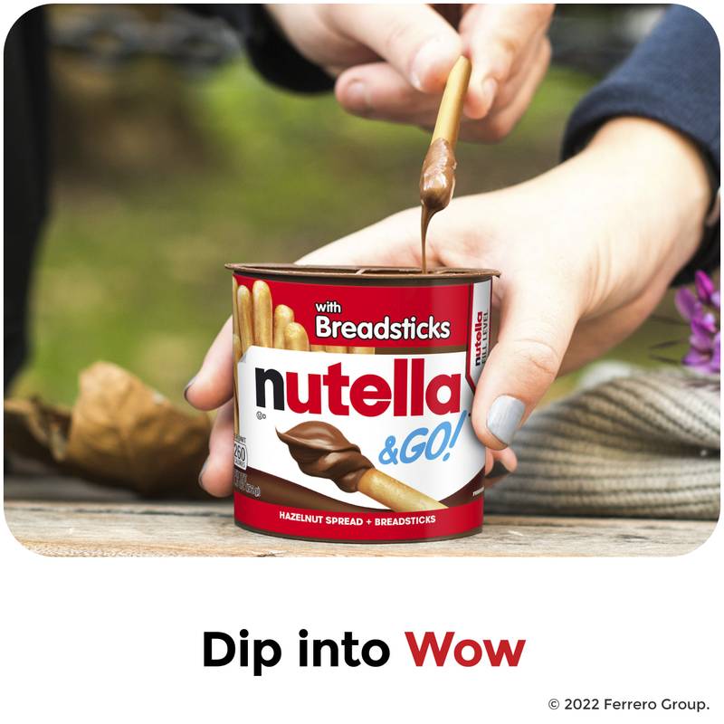 Nutella & GO! Hazelnut and Cocoa Spread with Breadsticks, Snack Cup, 1.8 oz