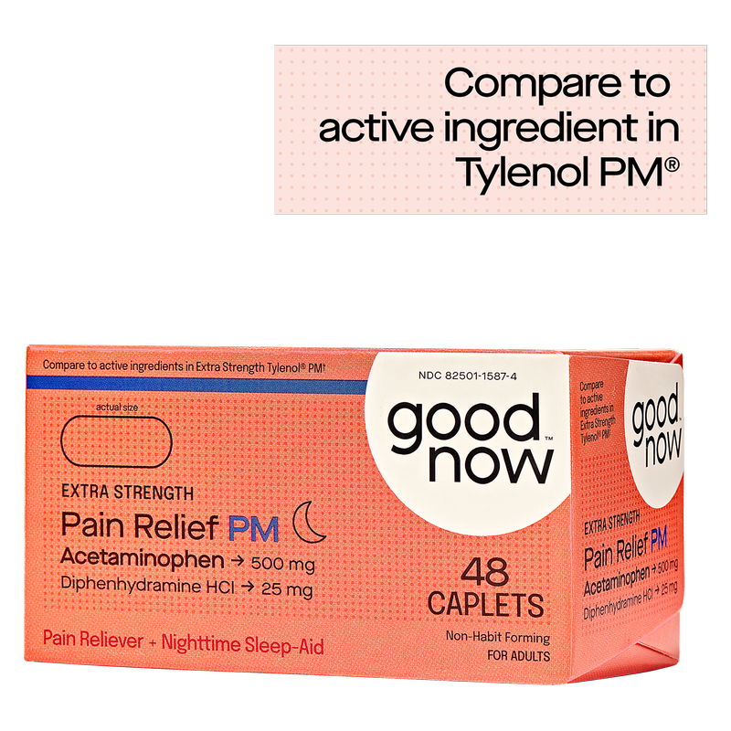 Goodnow PM Extra Strength Sleep Aid & Pain Reliever Acetaminophen 48 Caplets 