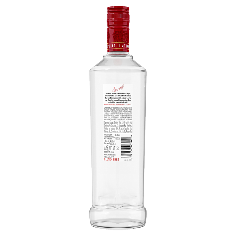 Smirnoff Raspberry Vodka 750ml (70 Proof)