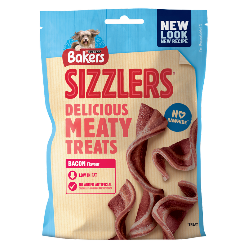 Bakers Sizzlers Dog Treats Bacon, 90g