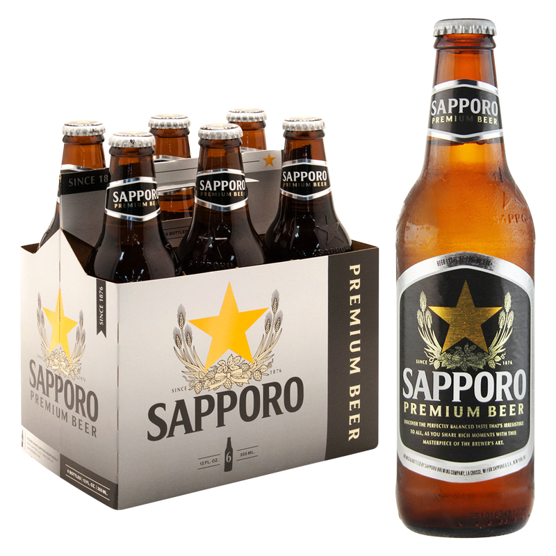 Sapporo Premium Beer 6pk 12oz BTL 4.9% ABV
