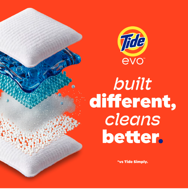 Tide Evo Pastillas de detergente para ropa, Spring Blast, 22 unidades