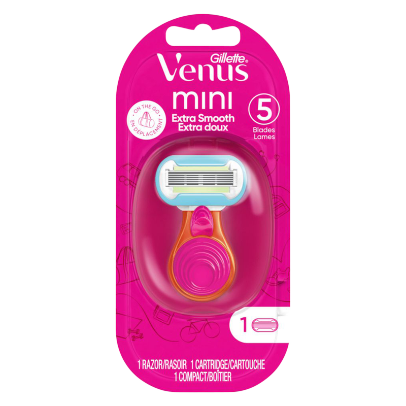 Venus Extra Smooth On The Go Women's Razor Handle with 1 Blade Refill & Travel Case