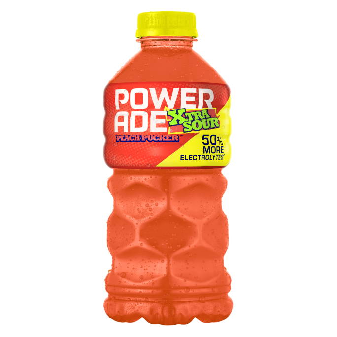 Powerade XTRA Sour Peach Pucker 28oz Btl