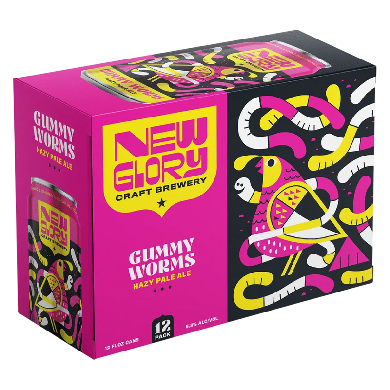 New Glory Gummy Worms 12pk 12oz Can