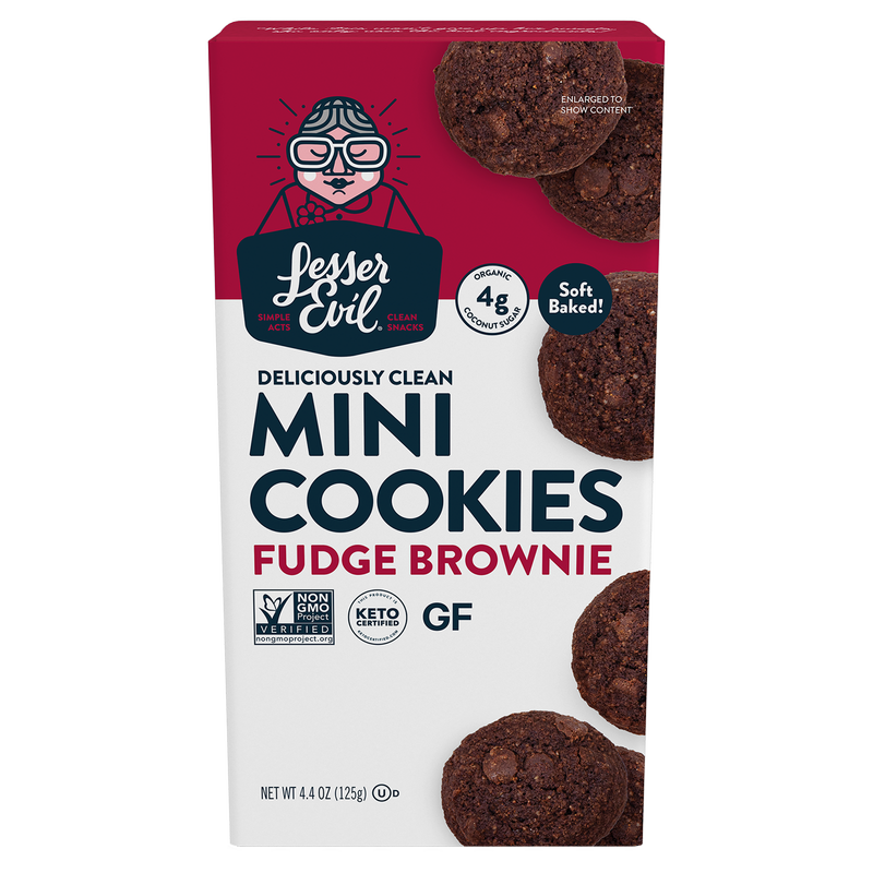 LesserEvil Fudge Brownie Cookies 4.4oz