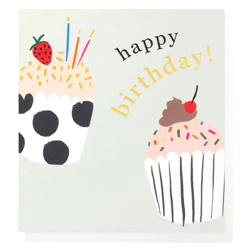 Caroline Gardner Cupcakes Happy Birthday Card, 1pcs