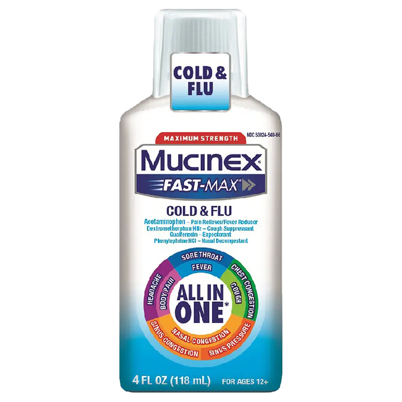 Mucinex Fast Max Adult Cold & Flu Liquid 4oz