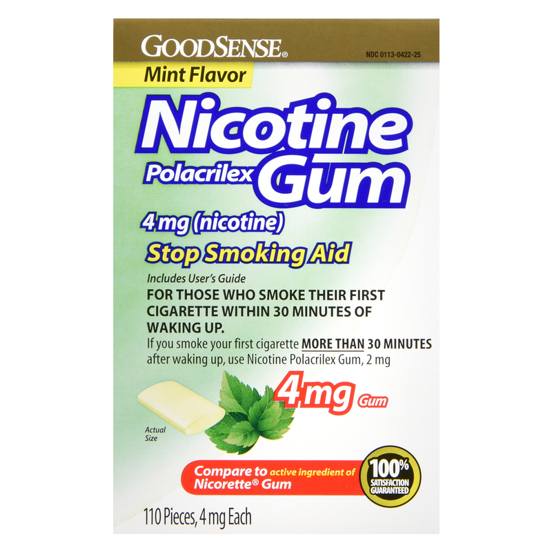 GoodSense 4mg Nicotine Mint Gum Stop Smoking Aid 110ct