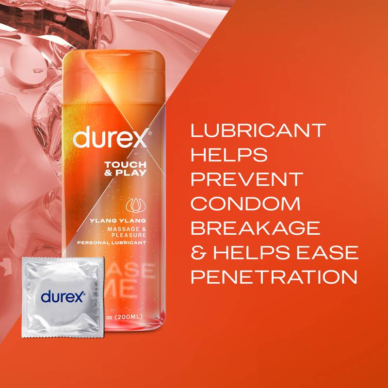 Durex Sensual Massage & Play 2 in 1, Massage Gel and Personal Water-based Lubricant 6.76 oz.