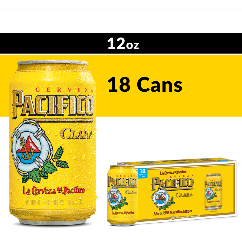 Pacifico 18pk 12oz Cans 4.4% ABV