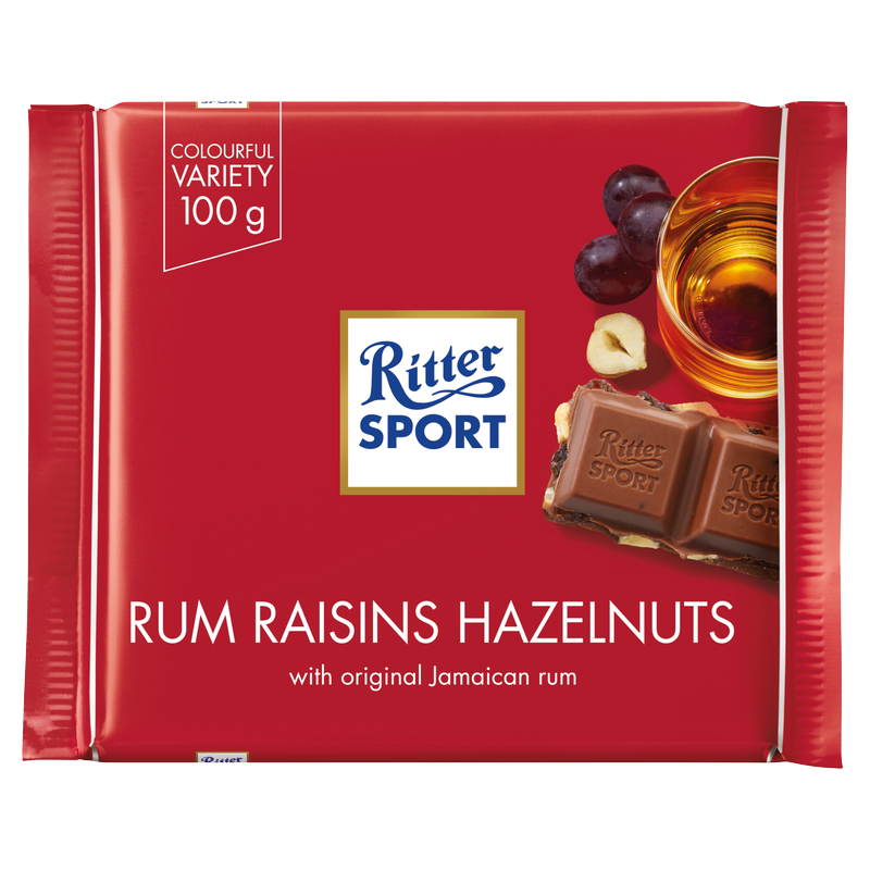 Ritter Sport Rum Raisins and Hazelnuts, 100g