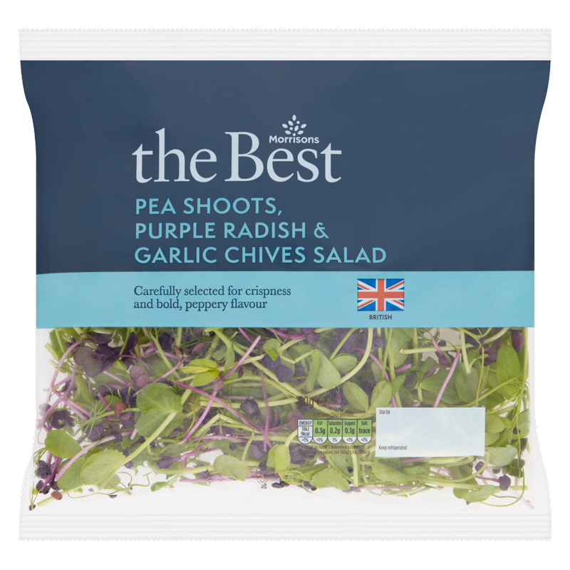 Morrisons The Best Pea Shoots, Purple Radish & Garlic Chives Salad, 60g