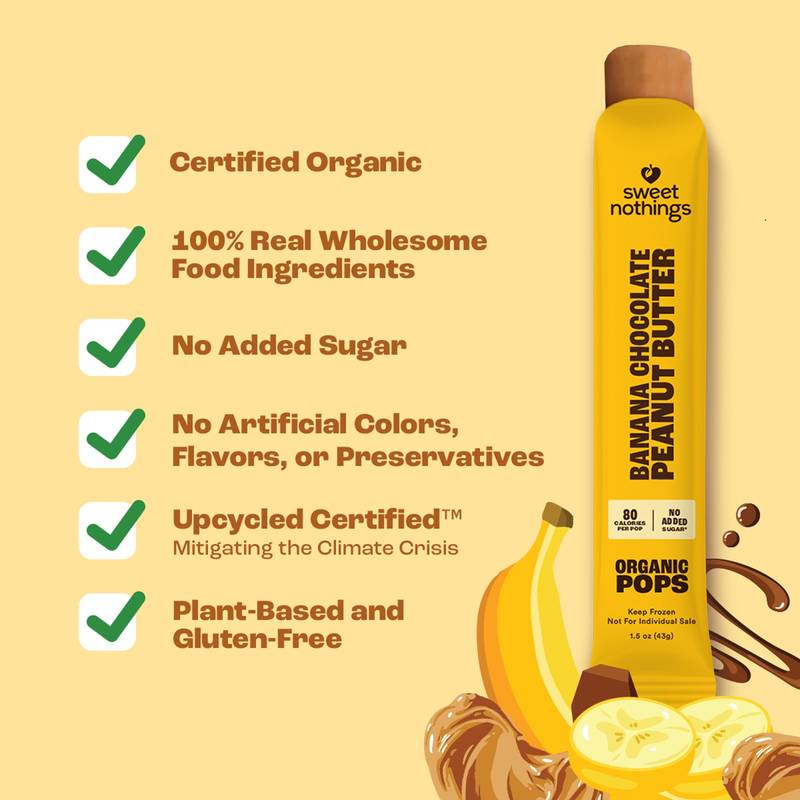 Sweet Nothings Banana Chocolate Peanut Butter Pops, 9oz.