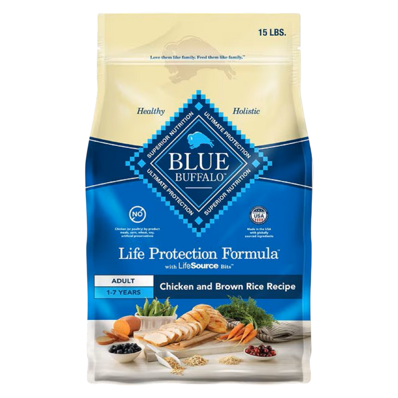 Blue Buffalo Life Protection Chicken and Brown Rice Dry Dog Food 15lbs