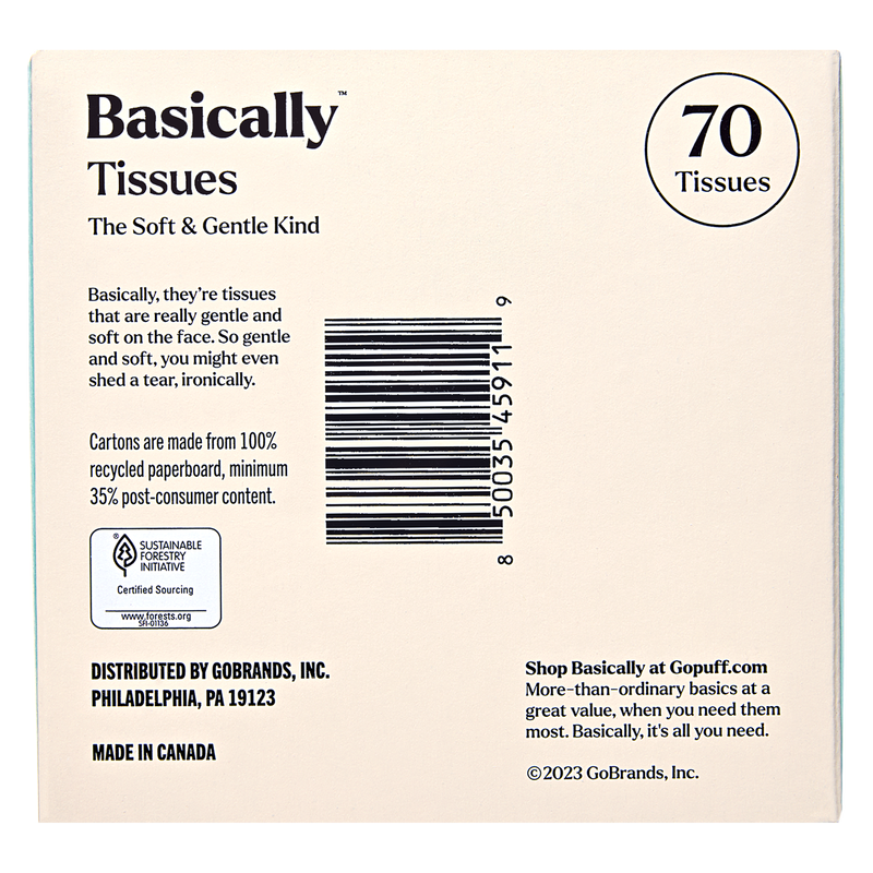 Basically 80ct Soft Facial Tissues (6 Pack)