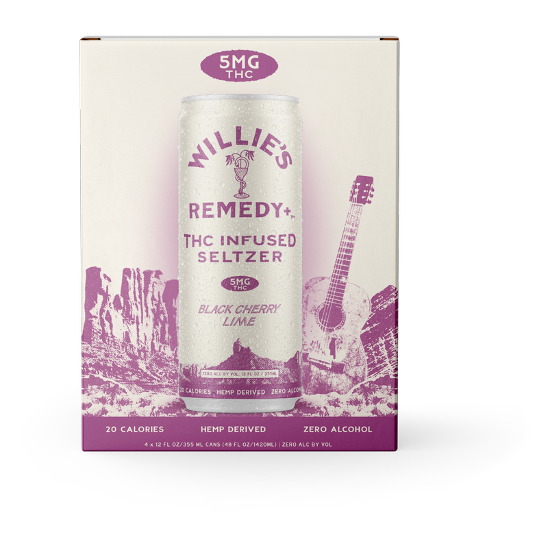 Willie's Remedy 5mg THC Black Cherry Lime Seltzer 4pk 12oz Can