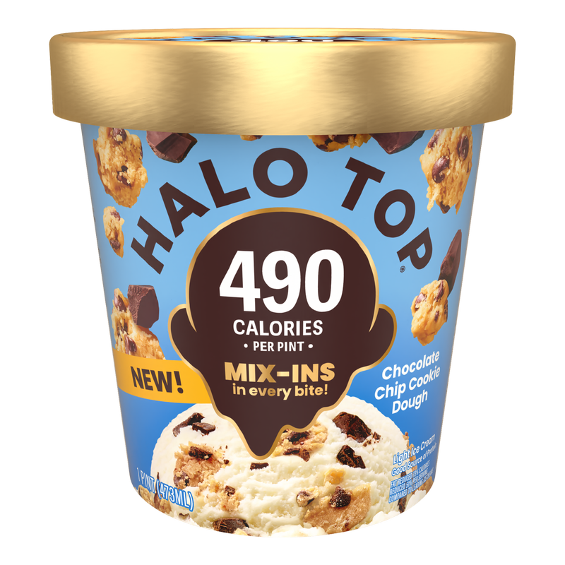 Halo Top Mix Ins Chocolate Chip Cookie Dough Light Pint, 16oz