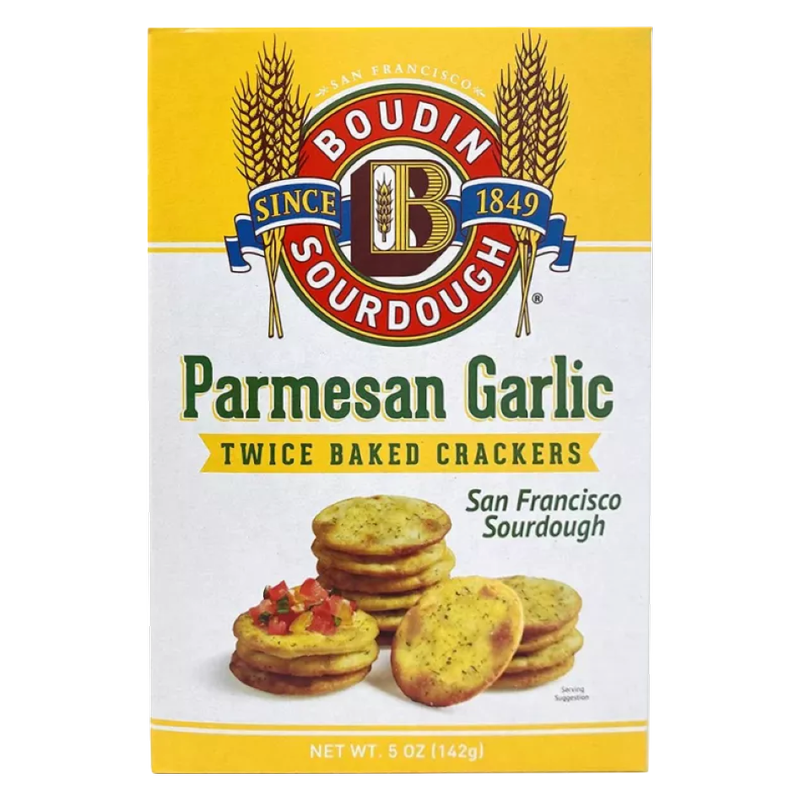 Boudin Parmesan Garlic Twice Baked Crackers, 5 oz